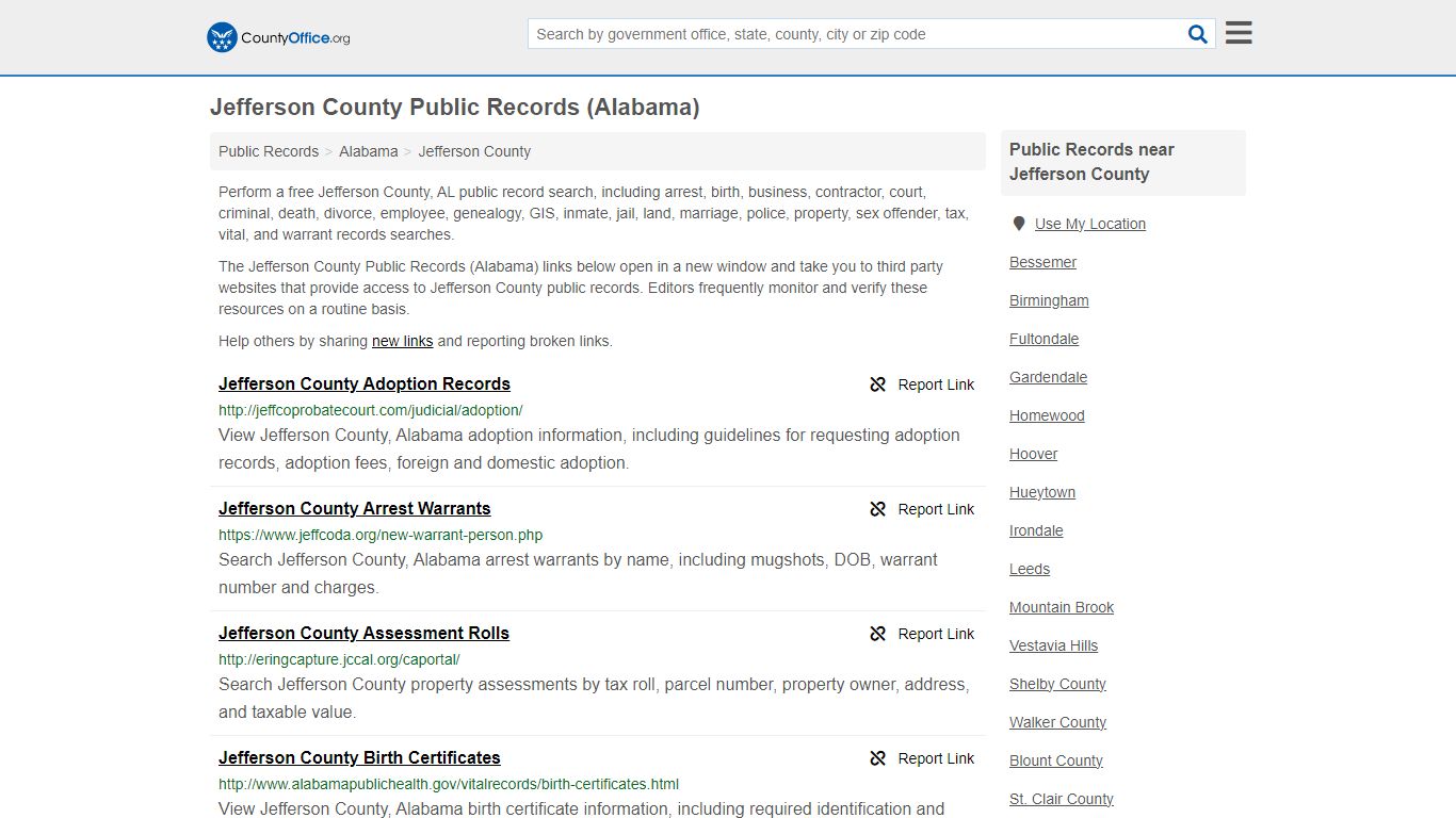 Jefferson County Public Records (Alabama) - County Office