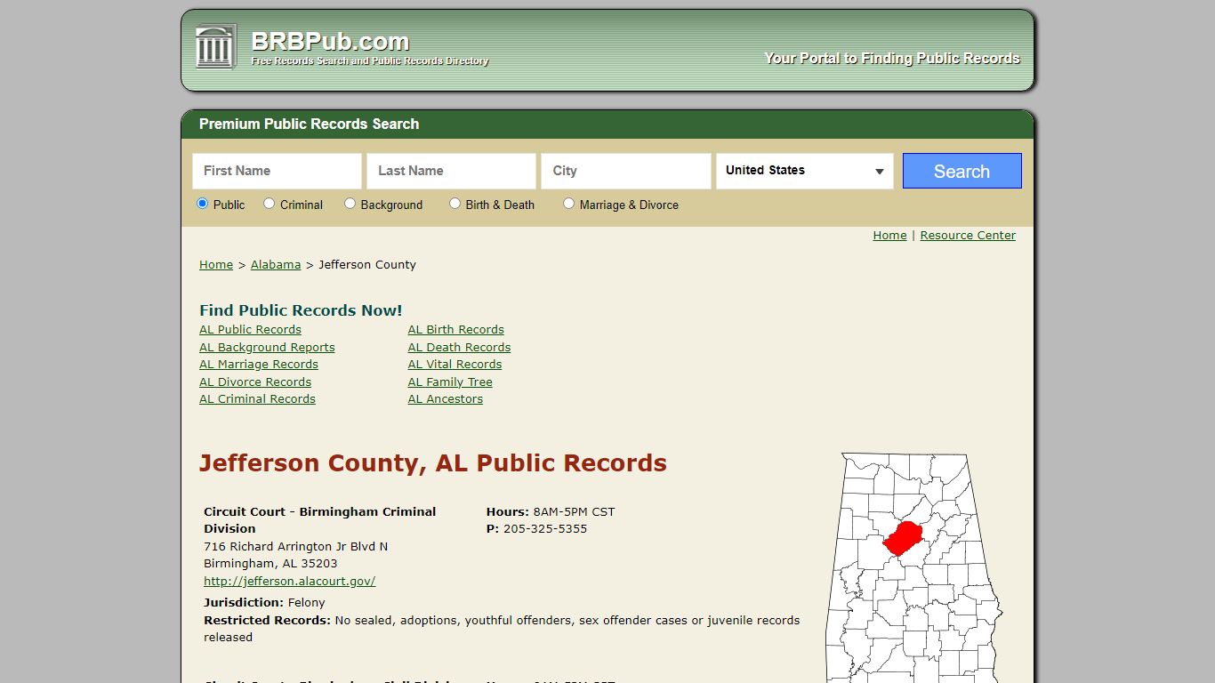 Jefferson County Public Records | Search Alabama Government Databases